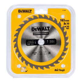 Диск пильный по дереву DeWalt CONSTRUCTION DT1935 165х20мм 30T